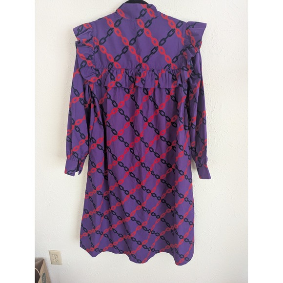 Clare V Charlotte chain print midi shirt dress size XS NWT Parisian chic - Picture 3 of 7